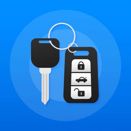 Car Key and of the alarm system. Vector stock illustration.のイラスト素材