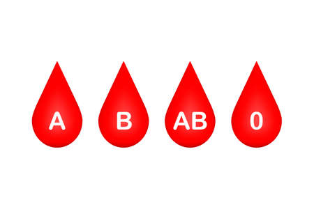 Drop of blood, blood type on white background. Vector stock illustration.のイラスト素材