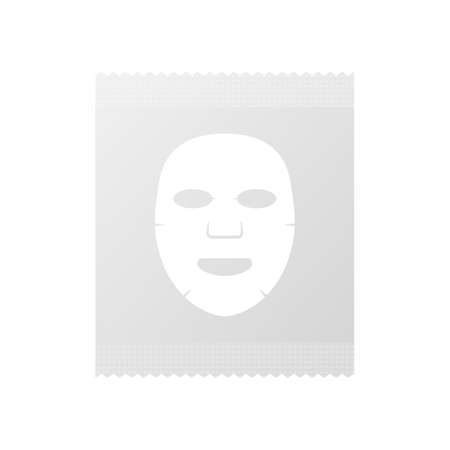 Facial Mask Cosmetics Packaging. Facial mask flat icon. Medicine, cosmetology and health care. Vector stock illustration.のイラスト素材
