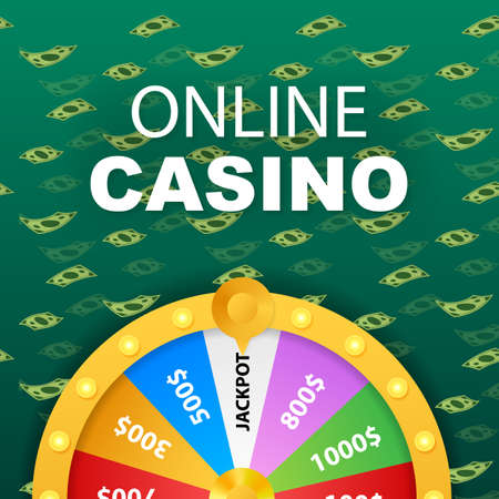Roulette 3d fortune. Wheel fortune for game and win jackpot. Online casino concept. Internet casino marketing. Vector stock illustration.のイラスト素材