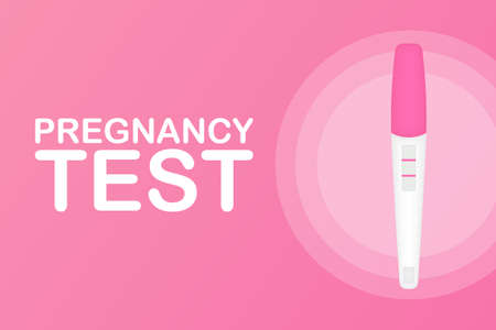 Pregnancy test sticks with results. Art design pregnant, childbirth template. Vector stock illustration.のイラスト素材