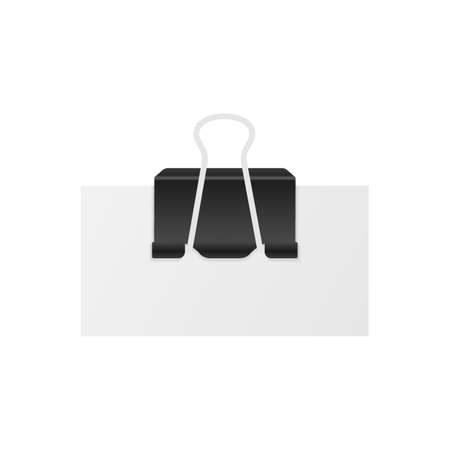 Vector binder clip isolated on white background. Vector stock illustration.のイラスト素材