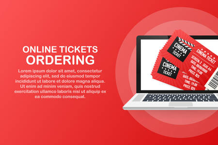 Online cinema, internet streaming. Web banners, web sites, printed materials. Vector stock illustration.のイラスト素材