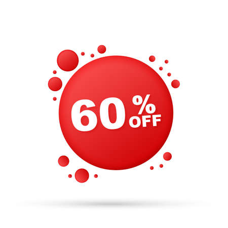 60 percent  OFF Sale Discount Banner. Discount offer price tag. 60 percent discount promotion flat...
