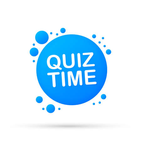 Quiz time banner. The concept is the question with the answer. Vector stock illustration.のイラスト素材