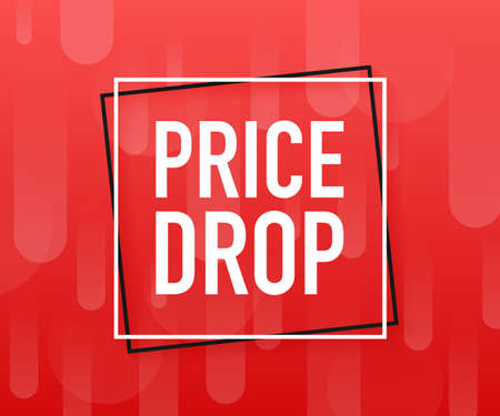 Price drop web banner. Sale tag, Banner design template. Vector stock illustration.のイラスト素材