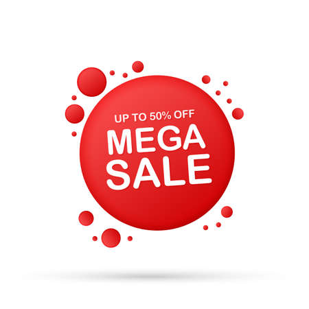 Sale banner template design, Big sale special offer. Sale banner template design, Mega sale special offer. Vector stock illustration.のイラスト素材
