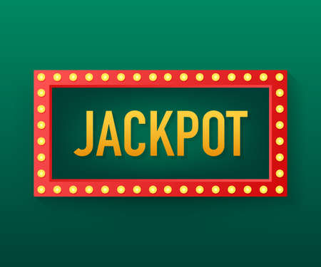 Shining retro sign Jackpot banner. Vintage style banner. Vector stock illustration.