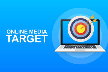 Online media, target audience, digital marketing. Vector stock illustration.のイラスト素材