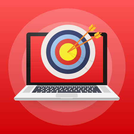 Online media, target audience, digital marketing. Vector stock illustration.のイラスト素材