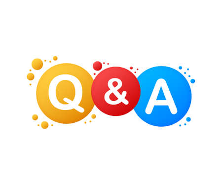 Question and Answer Bubble Chat on white background. Vector stock illustration.のイラスト素材