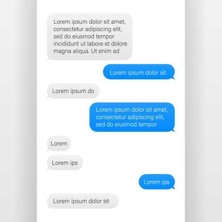 Message bubbles design template for messenger chat. Vector stock illustration.のイラスト素材
