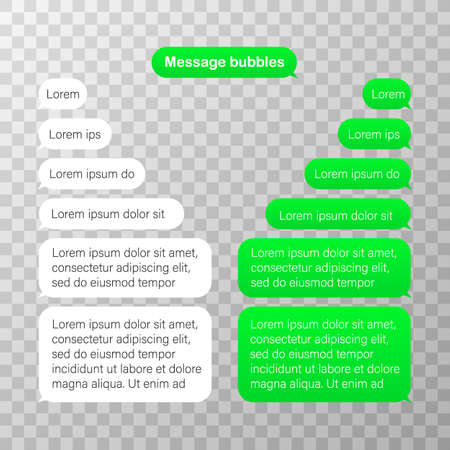 Message bubbles design template for messenger chat. Vector stock illustration.のイラスト素材