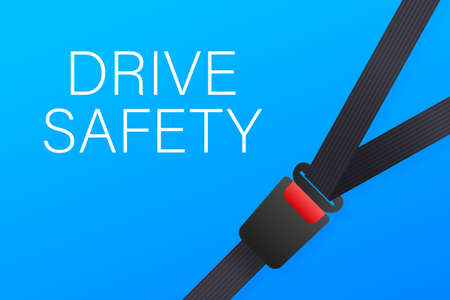 Seat belt. Safety belt of movement on car, airplane. Vector stock illustration.のイラスト素材