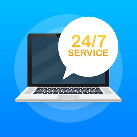 Steady available services icon. 24 7 illustration. Work whole week web. Vector illustration.のイラスト素材