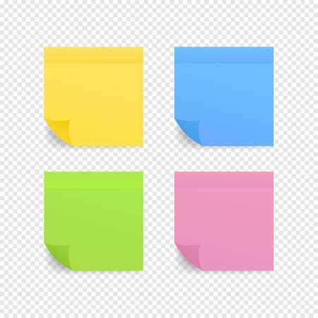 Sticky colored notes. Post note paper. Vector illustrationのイラスト素材