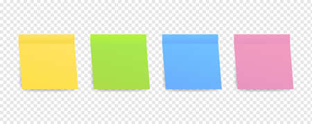 Sticky colored notes. Post note paper. Vector illustrationのイラスト素材