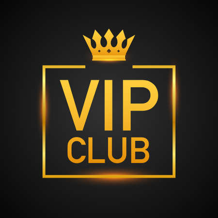 Vip club label on Black background. Vector illustration.のイラスト素材