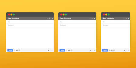 Email template. Blank e-mail browser window. Mail message web page vector frame. Vector stock illustration.のイラスト素材