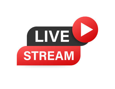 Live streaming icon news and TV or online broadcasting. Vector illustration