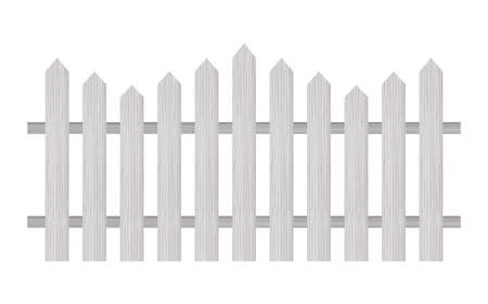 Picket fence, wooden textured, rounded edges. Vector stock illustration.のイラスト素材