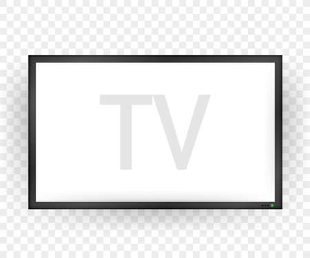 TV, modern blank screen. Lcd tv screen. Vector stock illustration.のイラスト素材