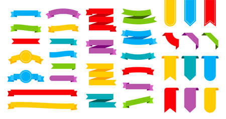 Colorful ribbons banners. Set of ribbons. Vector stock illustrationのイラスト素材