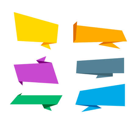 Colorfull Ribbon Horizontal Banners Set. Vector stock illustrationのイラスト素材