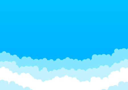 Sky and Clouds Background. Stylish design with a flat poster, flyers, postcards, web banners. Vector stock illustrationのイラスト素材