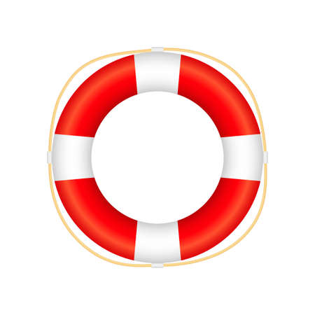 Realistic Style, lifebuoy Isolated on White Background. Vector stock illustration