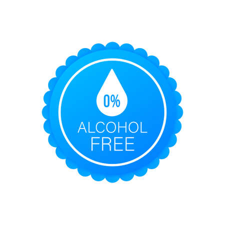 Alcohol free icon symbol on white backgroundのイラスト素材