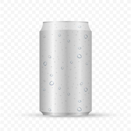 Aliminum drink can. White can vector visual, ideal for beer, lager, alcohol, soft drinks, soda.のイラスト素材