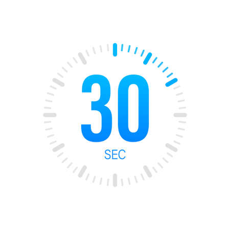 The 30 second, timer, stopwatch vector icon. Stopwatch icon in flat style. Vector stock illustration.のイラスト素材