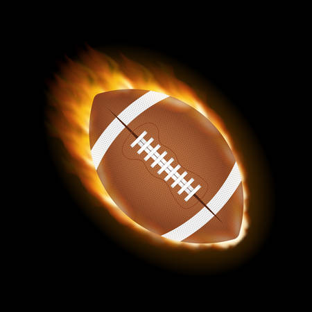 American football ball on a black background. Vector stock illustrationのイラスト素材