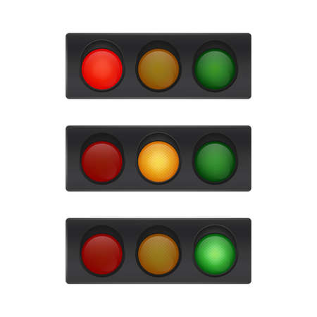 Traffic lights isolated on white background. Vector stock illustration.