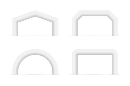 Inflatable Arch Set. Place For Sponsors Advertising. Marathon Racing Concept. Vector stock illustration.のイラスト素材