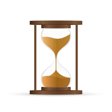 hourglass. Highly detailed. Antique clock with sand inside. Vector illustration