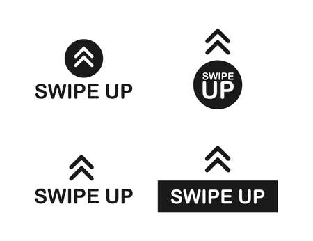 Swipe up icon set isolated on background for stories design. Vector stock illustrationのイラスト素材