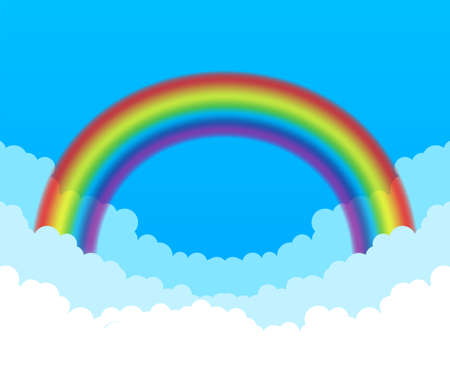 Rainbow. Clouds and rainbow. Vector stock illustrationのイラスト素材
