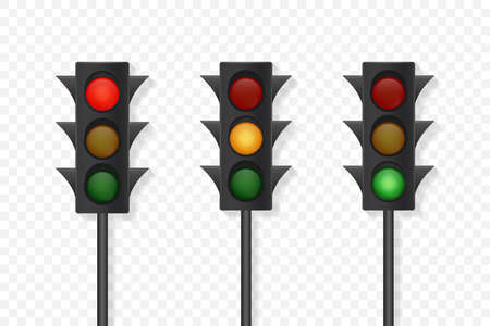 Traffic lights isolated on white background. Vector stock illustrationのイラスト素材