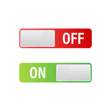 Flat icon On and Off Toggle switch button vector format. Vector stock illustrationのイラスト素材