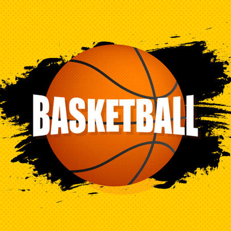 Banner template for a basketball game. Vector stock illustrationのイラスト素材