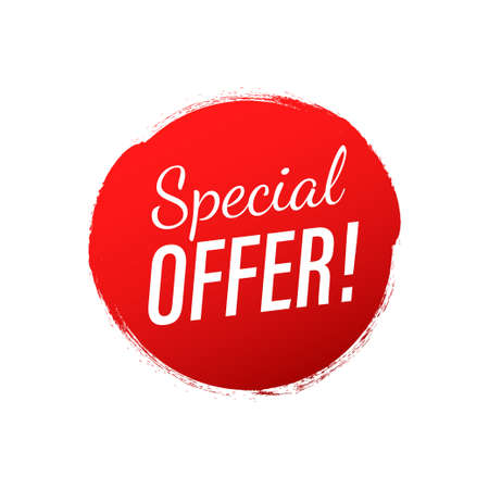 Special Offer grunge style red colored. Discount label. Vector stock illustrationのイラスト素材