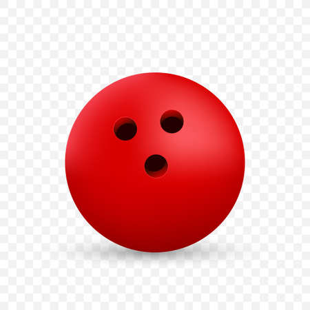 Red Bowling Ball isolated on transparent background. Vector illustrationのイラスト素材