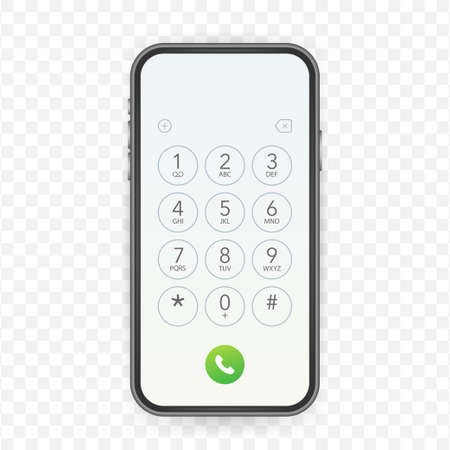 Keypad for on smartphone screen. Application Interface on mobile phone. Vector stock illustrationのイラスト素材