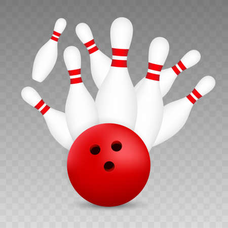 Bowling poster. Bowling game leisure concept. Vector stock illustrationのイラスト素材