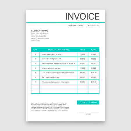 Business card with invoice. Customer service concept. Online payment. Tax payment. invoice template. Vector stock illustrationのイラスト素材