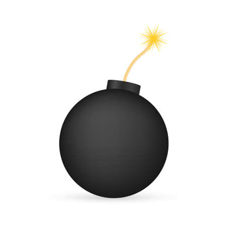 Cartoon fire flame. Flat vector icon. 3d vector. Damage concept. Flat bomb for concept design. Vector stock illustrationのイラスト素材