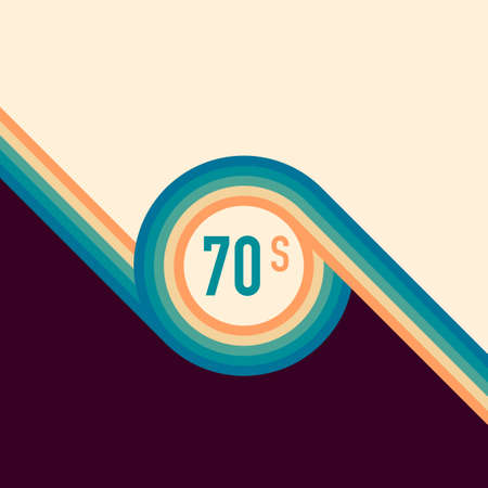 70s, 1970 abstract vector stock retro lines background. Vector illustrationのイラスト素材