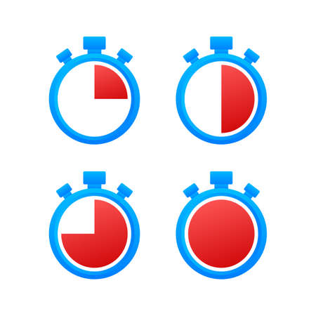 Sport background. Vector set. Set on white backdrop. Stopwatch vector illustration icon. Countdown timer. Vector stock illustration.のイラスト素材